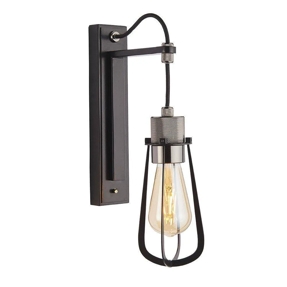 Netlighting 'ALESSANDRIA' Dimmable Indoor Industrial Style Decorative Wall Lamp in Black