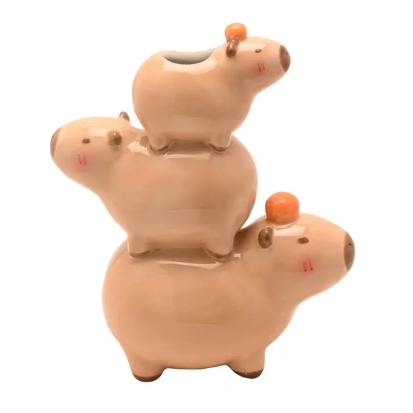 The Feel Good Club Capybara Stack Ceramic Vase 3