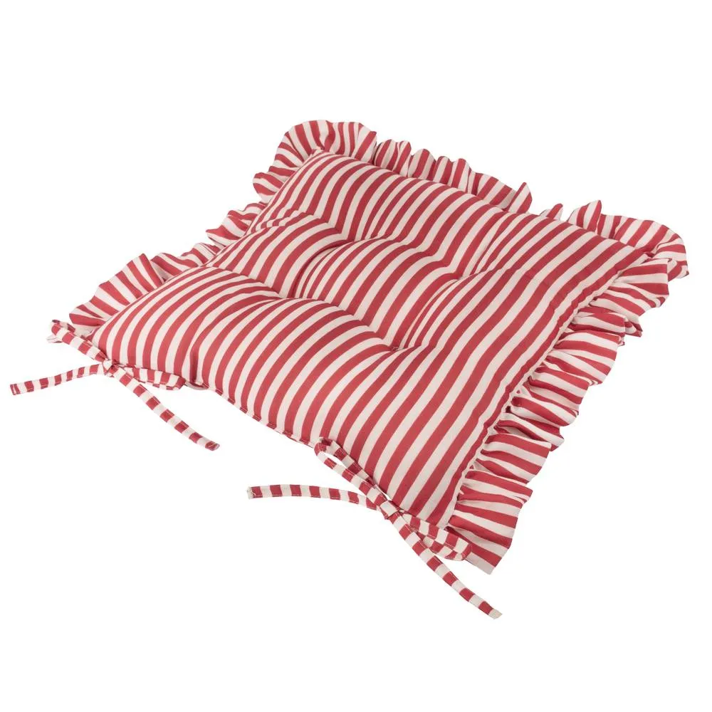 Wylder Millie Ruffle 2 Pack Indoor/Outdoor Seat Pads in Red 4