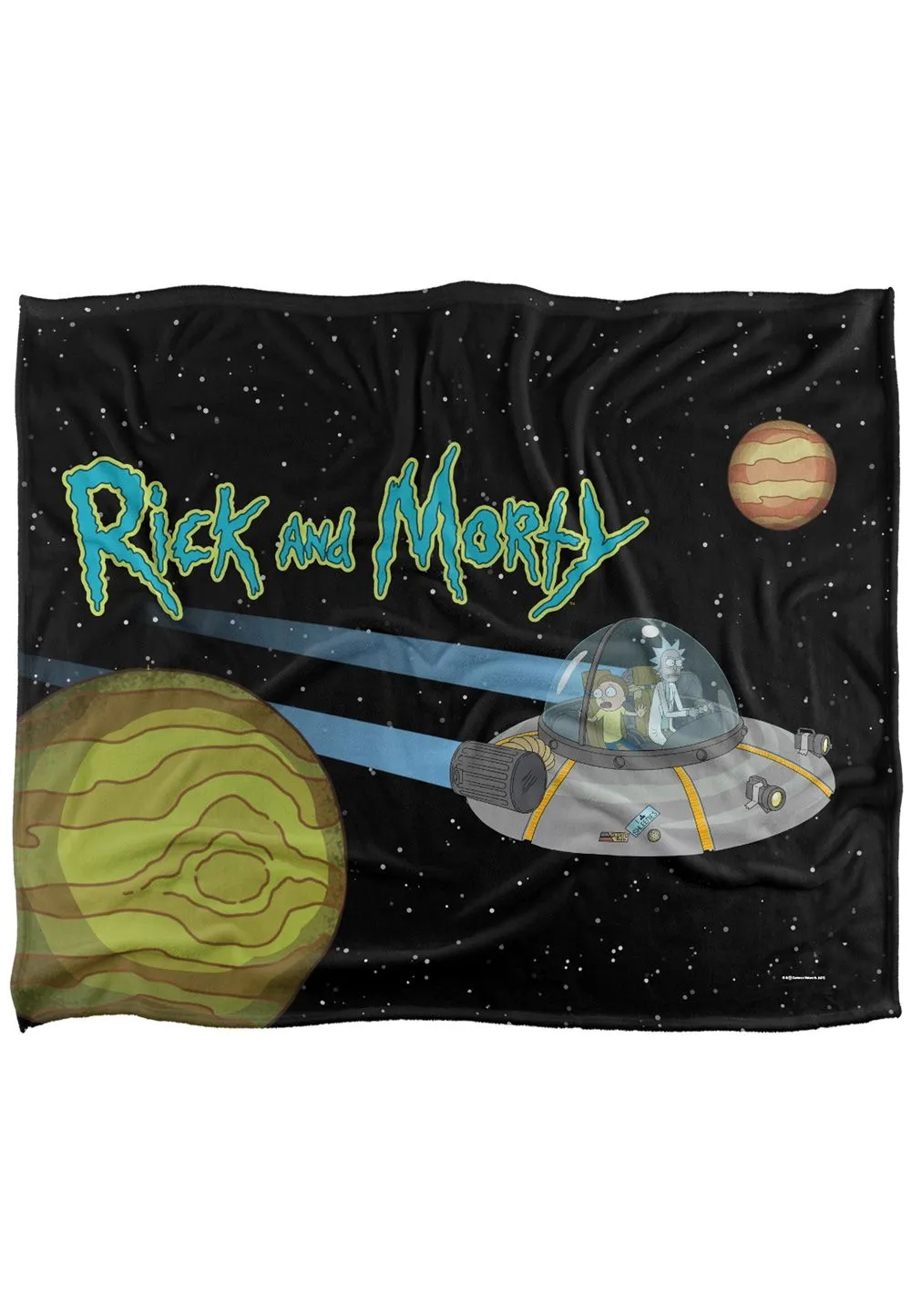 Rick & Morty In Space Silky Touch Super Soft Throw Blanket 152 X 127 cm in White