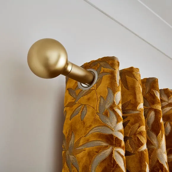 Contemporary Ball Fixed Metal Curtain Pole with Rings 4