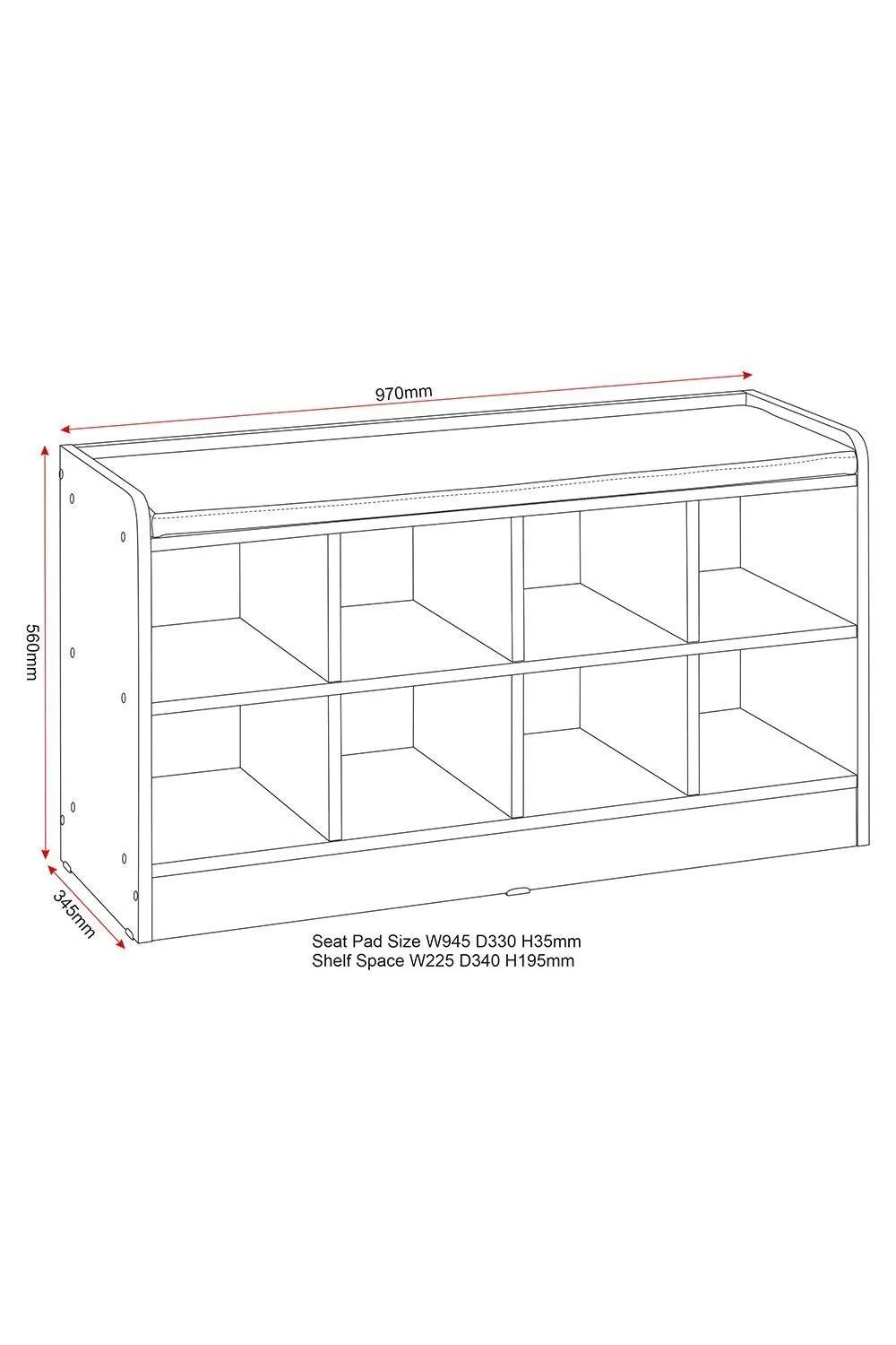 Seconique Portland Shoe Bench in White 5