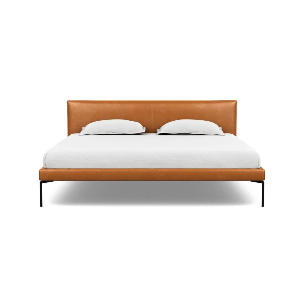 Heal's Matera Bedstead Super King Leather Stonewash Toffee 277 1
