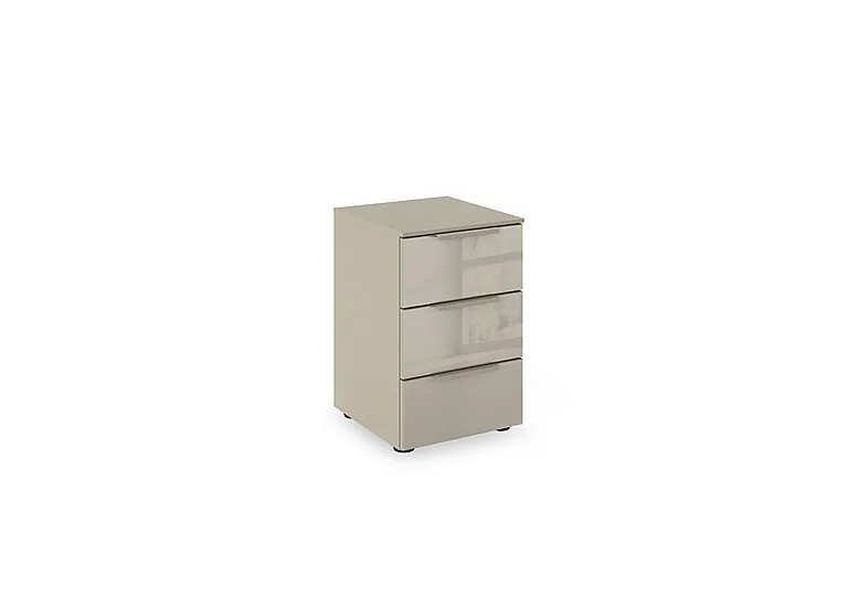 Haven 3 Drawer Décor Bedside Cabinet with Glass Front