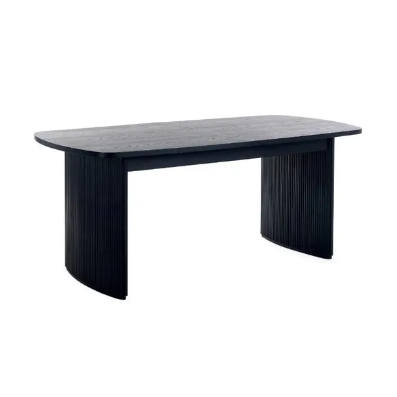 Louis Black Fluted Extending Dining Table 2