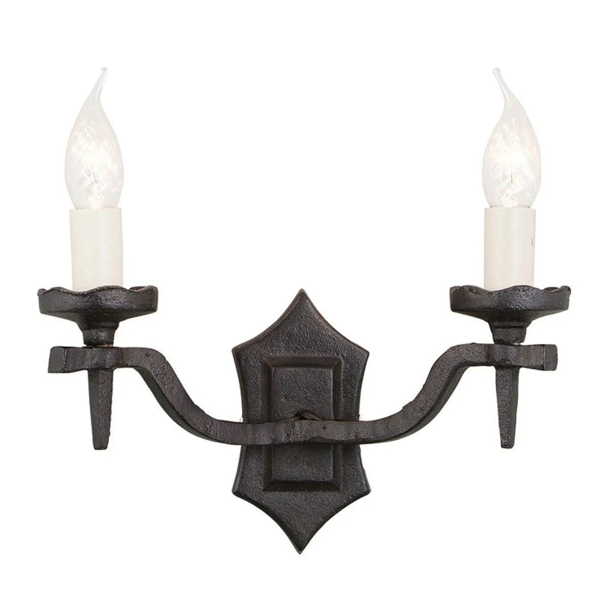 Netlighting Rectory 2 Light Indoor Candle Wall Light Black E14