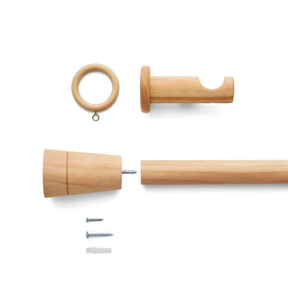 Flute Wood Curtain Pole 3