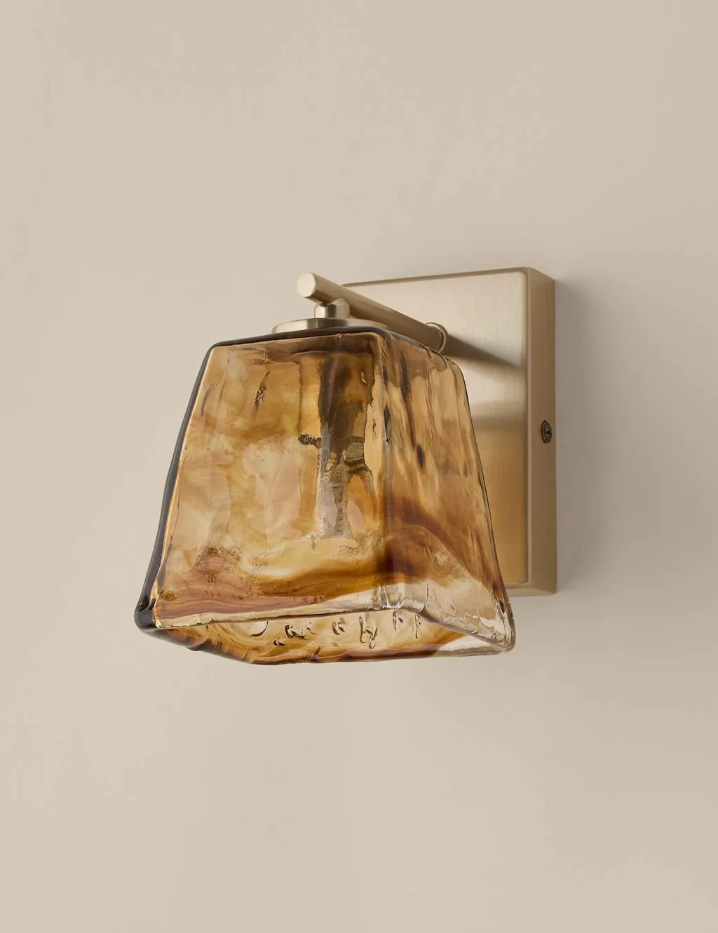 M&S Glass Wall Light Brown