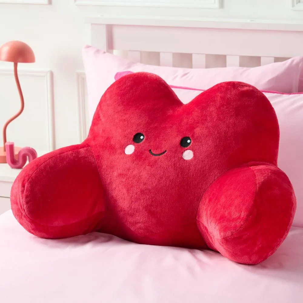 OHS Harper the Heart Cuddle Cushion Novelty Reading Pillow in Red