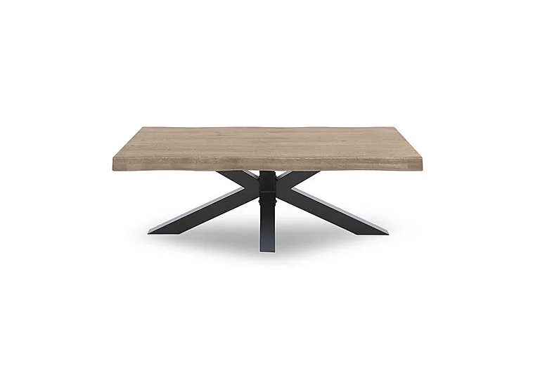 Njord Raw Edge Coffee Table with Metal Star Base - Vintage Grey