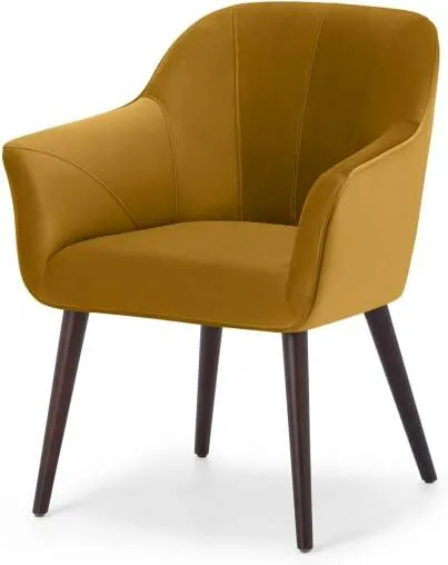 Fordell Carver Dining Chair, Mustard Velvet