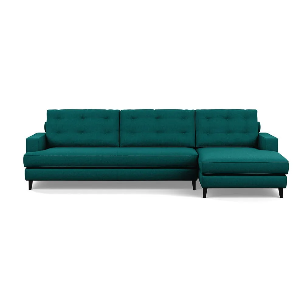 Heal's Mistral Right Hand Facing Corner Sofa Brushed Cotton Pine Black Feet 1