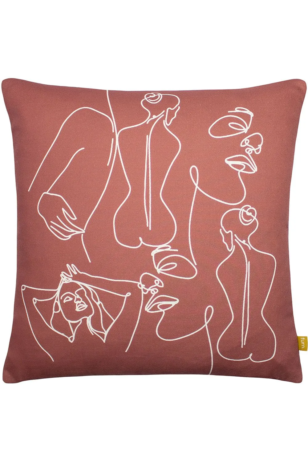 Furn Body Art Abstract Line Cushion in Red