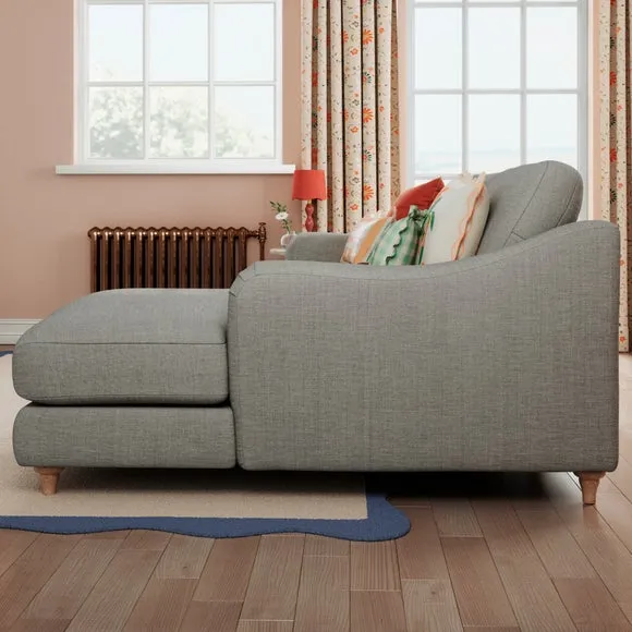 Hattie Slub Faux Linen Corner Chaise 3