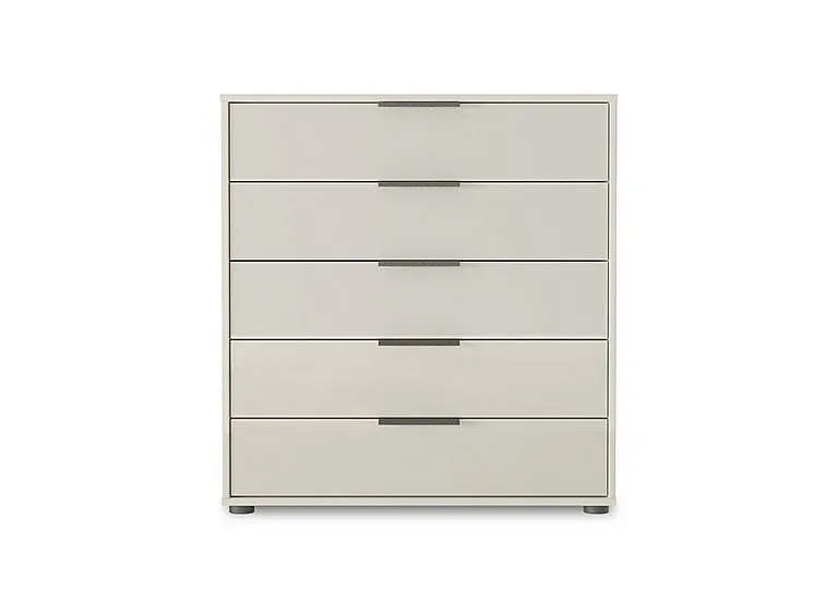 Instinct 80cm 5 Drawer Glass Chest - Champagne - Bedroom Furniture - In Time for Christmas