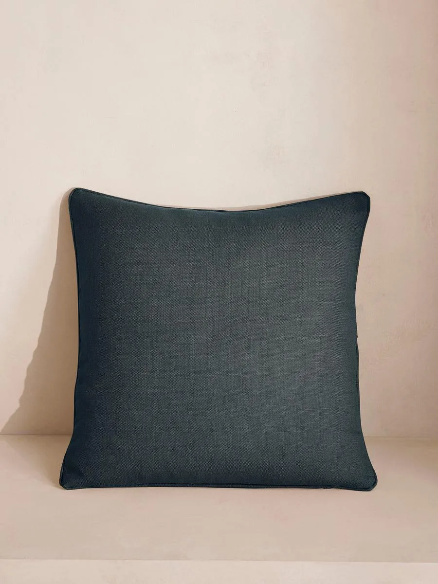 (UK) Vinnie Large Square Cushion, Prussian Blue