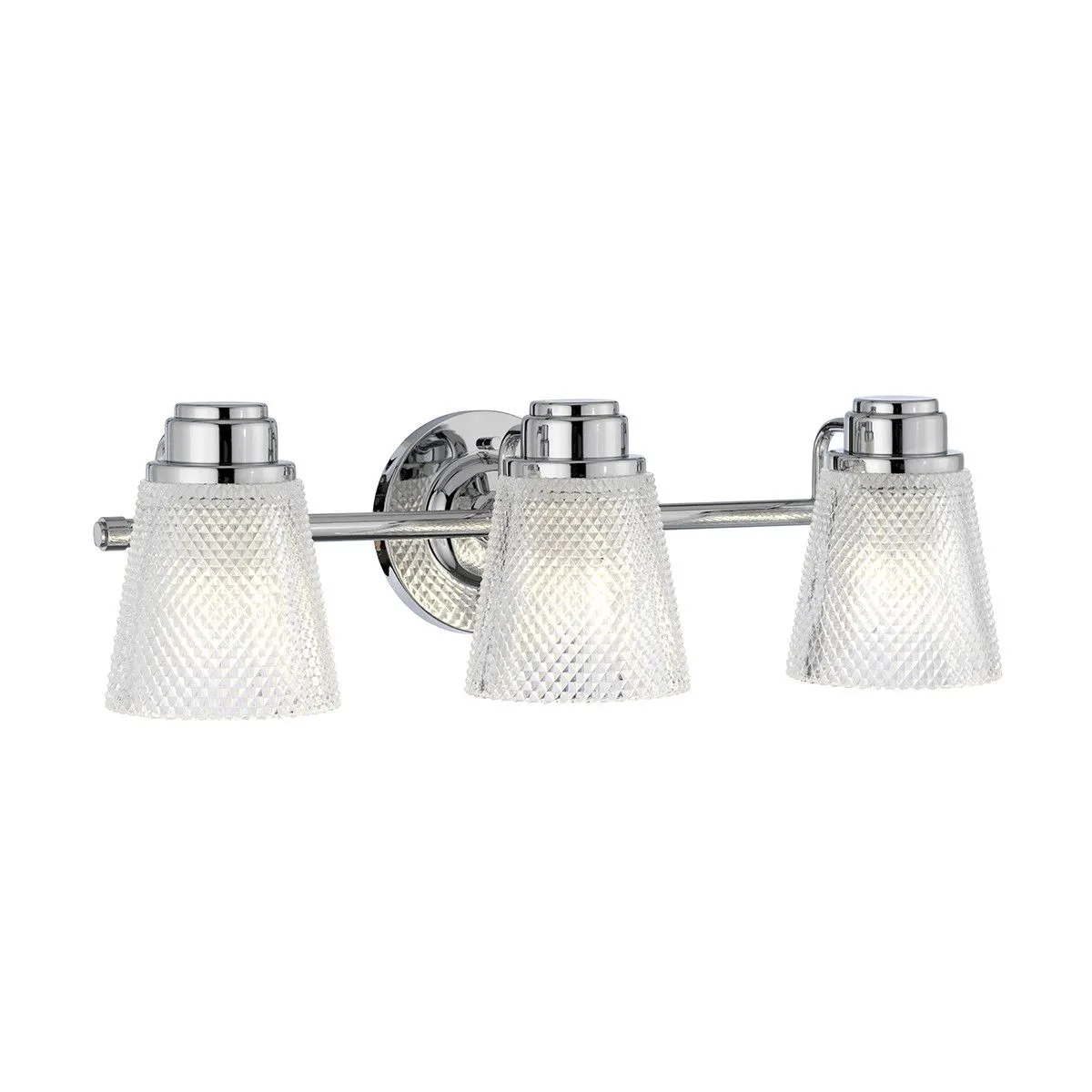 Netlighting Hudson 3 Light Wall Light Polished Chrome IP44 in Grey