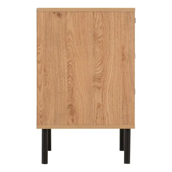 Barker 3 Drawer Bedside Table, Oak Effect 5