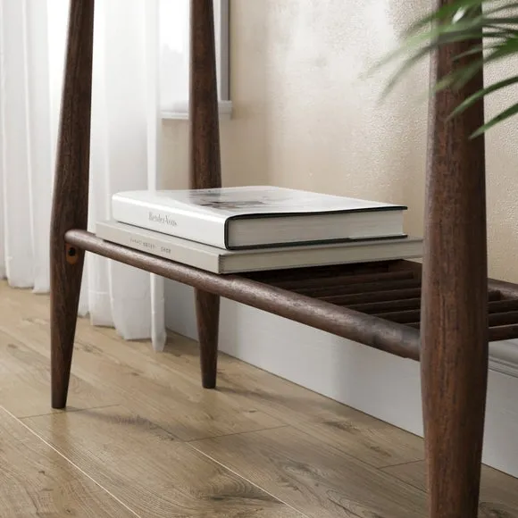 Haider Console Table with Shelf, Acacia Wood 3