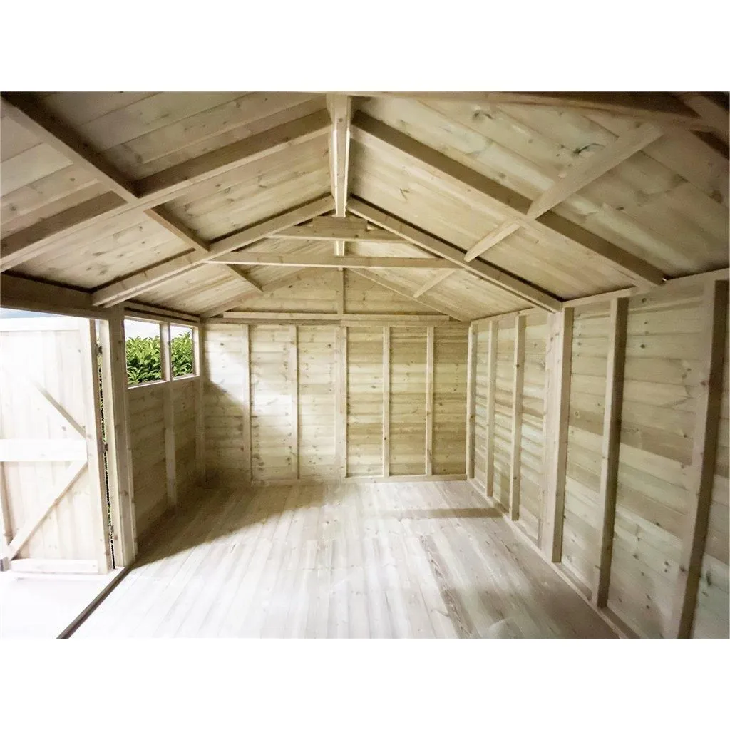 Marlborough 14 x 8 Reverse Premier Pressure Treated Apex Workshop in Natural 4