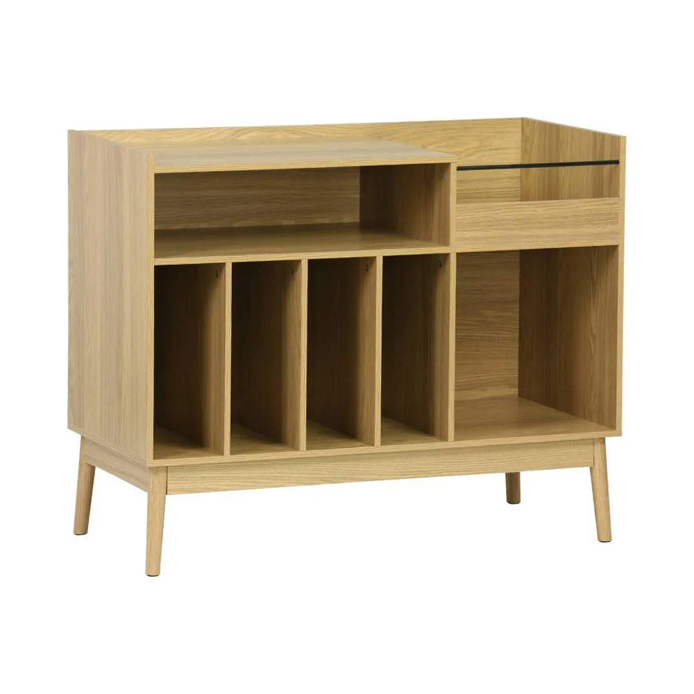 sweeek 130cm vintage vinyl furniture XL with wood effect in Beige 2