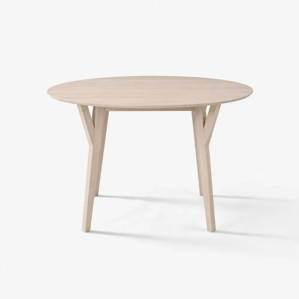 FurnitureboxUK Lynton Round Walnut Effect Wood 4-6 Seater Dining Table in White 2
