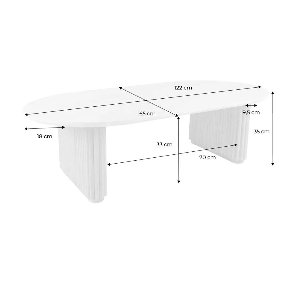 sweeek Oval coffee table in rubberwood with stone effect in Brown 5