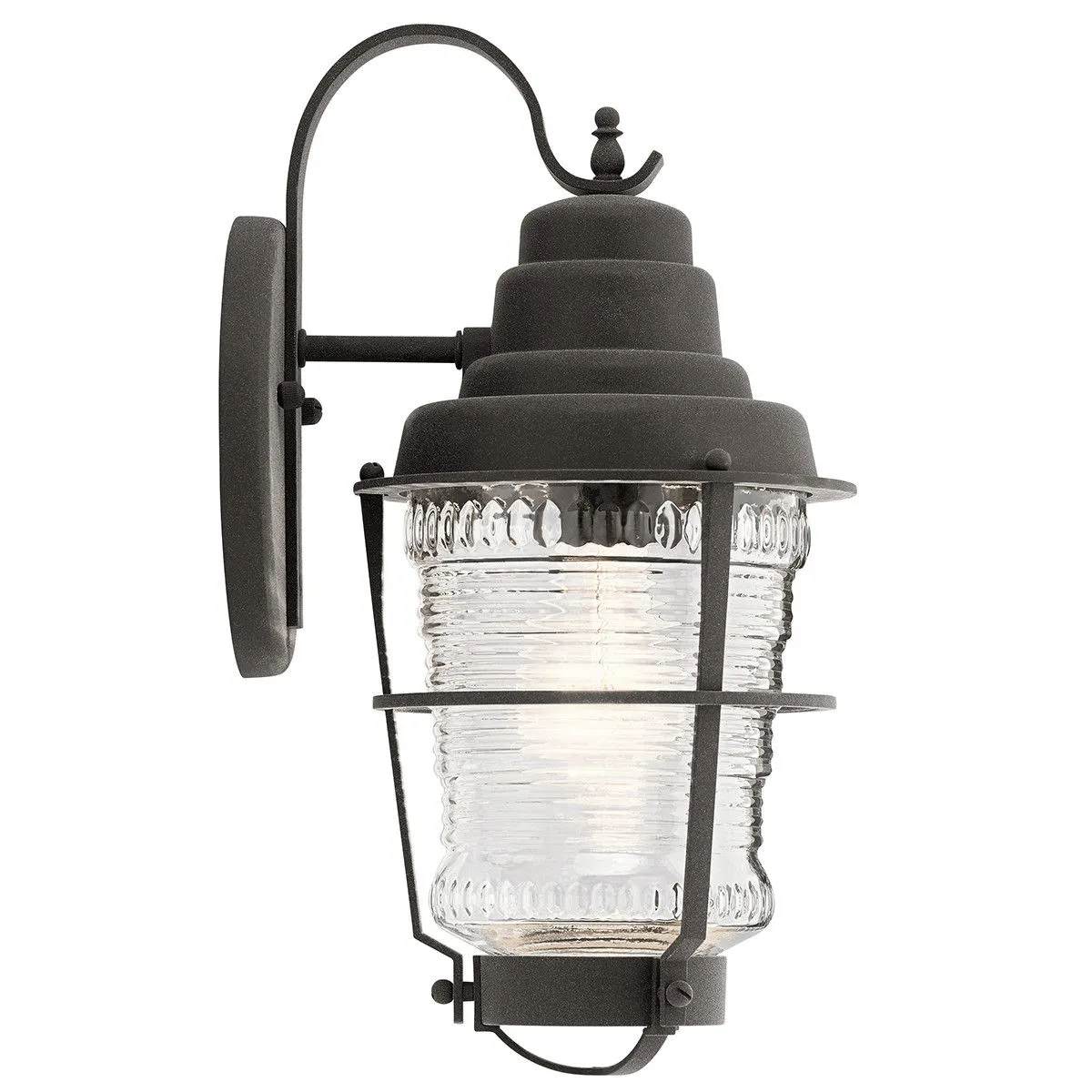 Netlighting Kichler Chance Harbor Outdoor 1 Light Wall Lantern Weathered Zinc IP44 in Grey 2