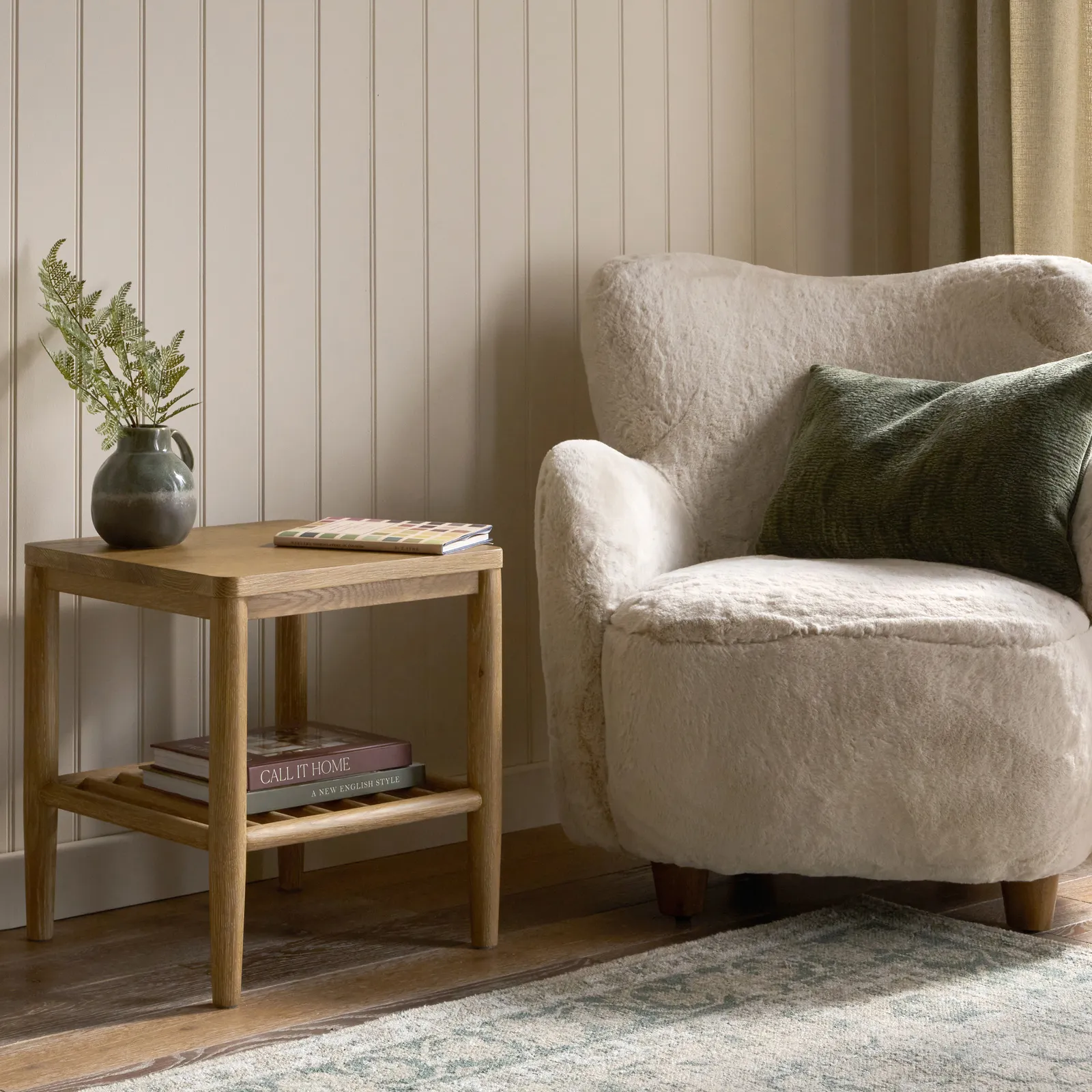 Adina Side Table, Weathered Oak