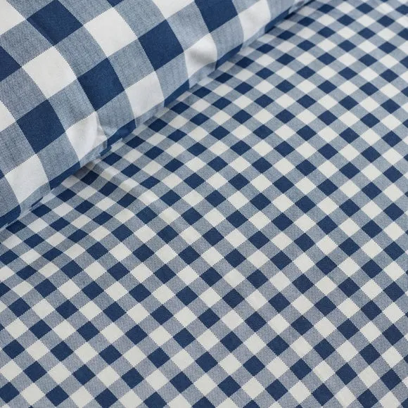 Catherine Lansfield Bamford Gingham Check Polycotton Duvet Cover & Pillowcase Set 4