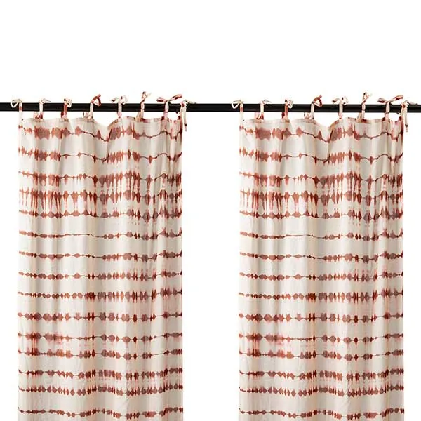 Pair of Tie Dye Hanging Drapes  Red