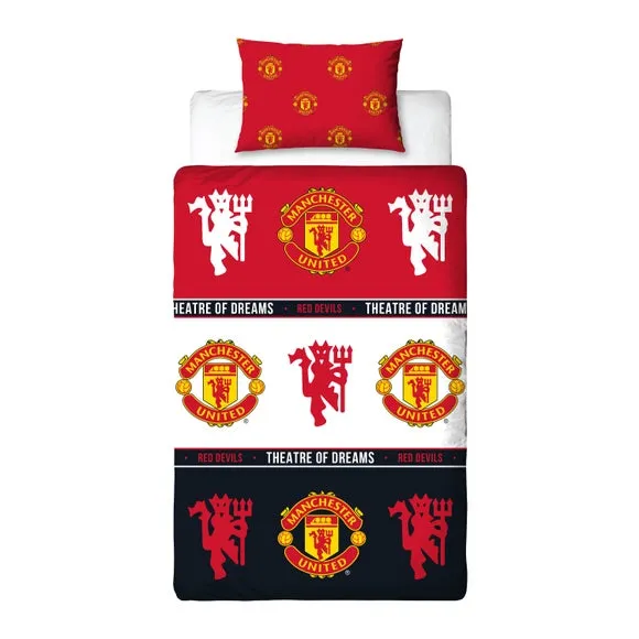 Manchester United Reversible Polycotton Duvet Cover & Pillowcase Set