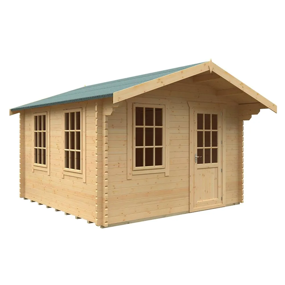 Buttercup Farm 12x12w The Carrington Plus 44mm Cabin - L355 x W355 x H271.9 cm in Natural