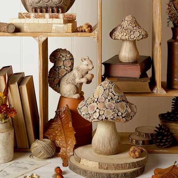 Country Living Wood Effect Mushroom Ornament 5