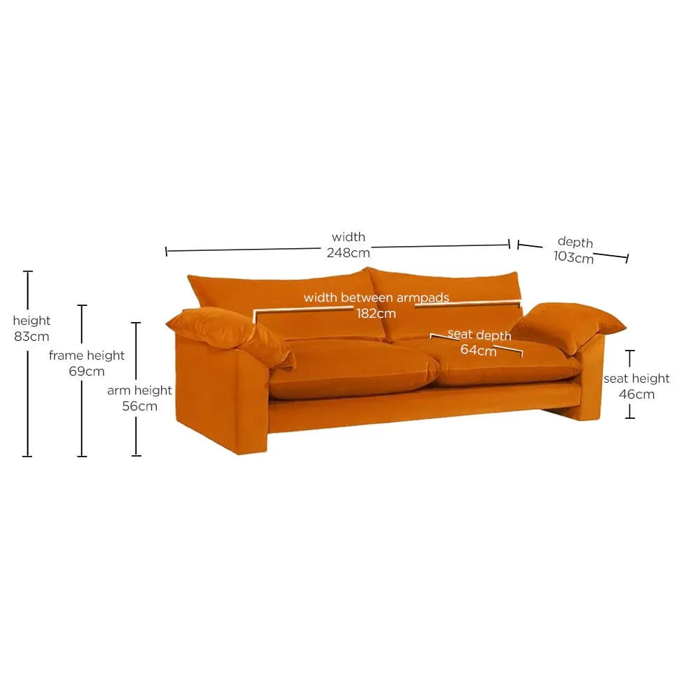 Hoxton Extra Large Sofa, Orange Fabric | Barker & Stonehouse 4