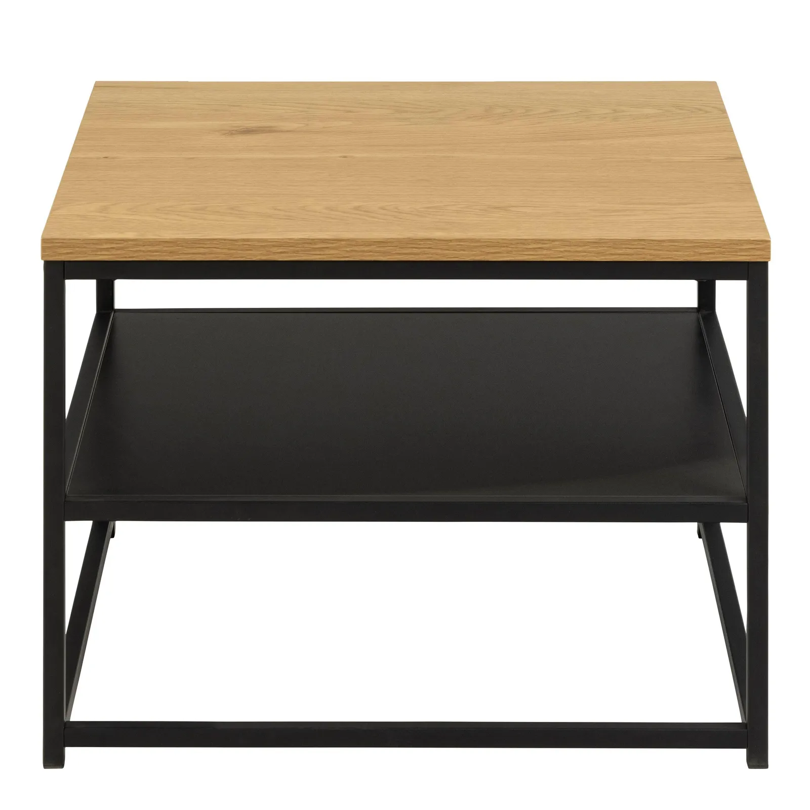 Furniture To Go Gila Square Coffee Table with Open Shelf in Oak & Black 2
