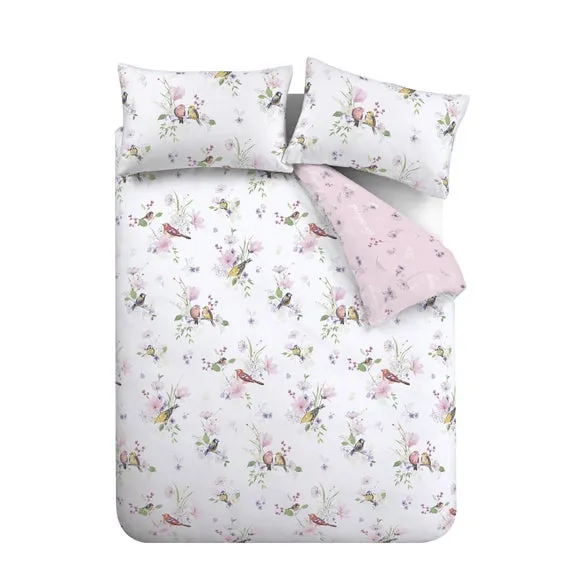 Catherine Lansfield Songbird Reversible Duvet Cover & Pillowcase Set 5