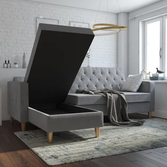 Cosmo Living Liberty Chenille Corner Chaise Futon 2