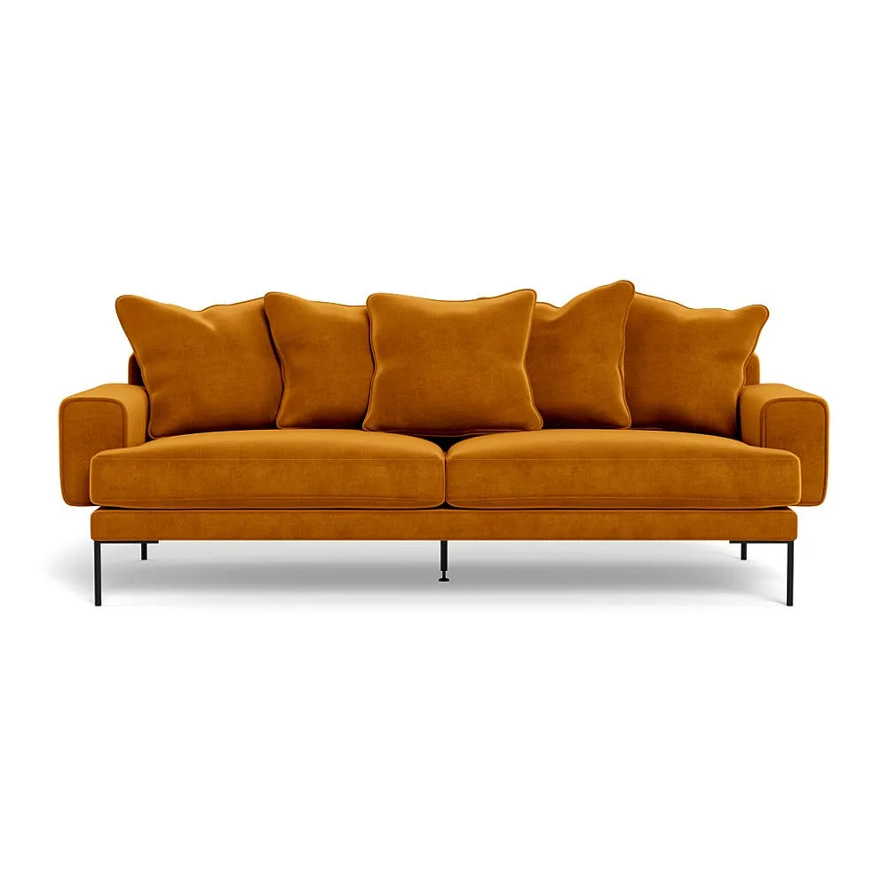 Heal's Torrington 4 Seater Sofa Smart Luxe Velvet Cognac Black Feet 1