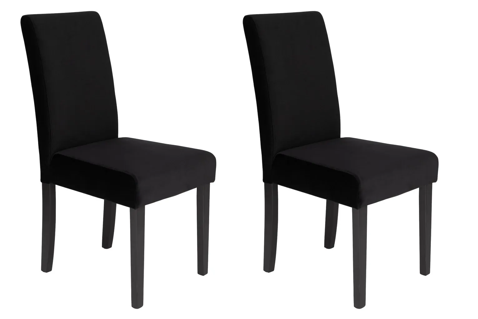 Argos Home Pair of Midback Velvet Dining Chairs - Black