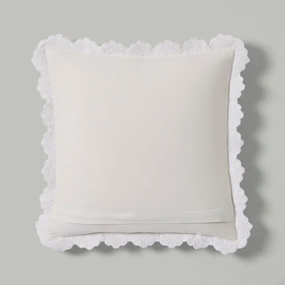 Quilted Embroidered Cotton Cushion Cover 4