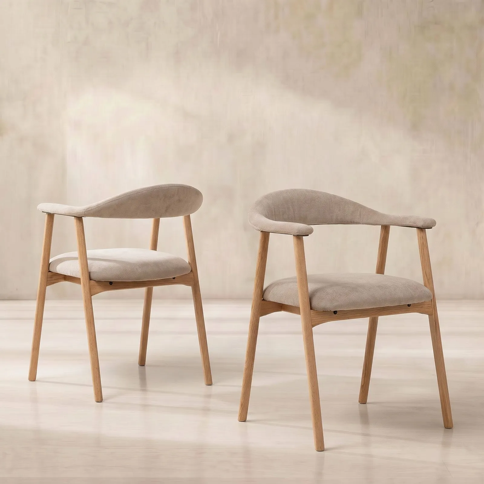 Lerman Dining Chair With Arms With Armrest, Neutral Oak | Barker & Stonehouse
