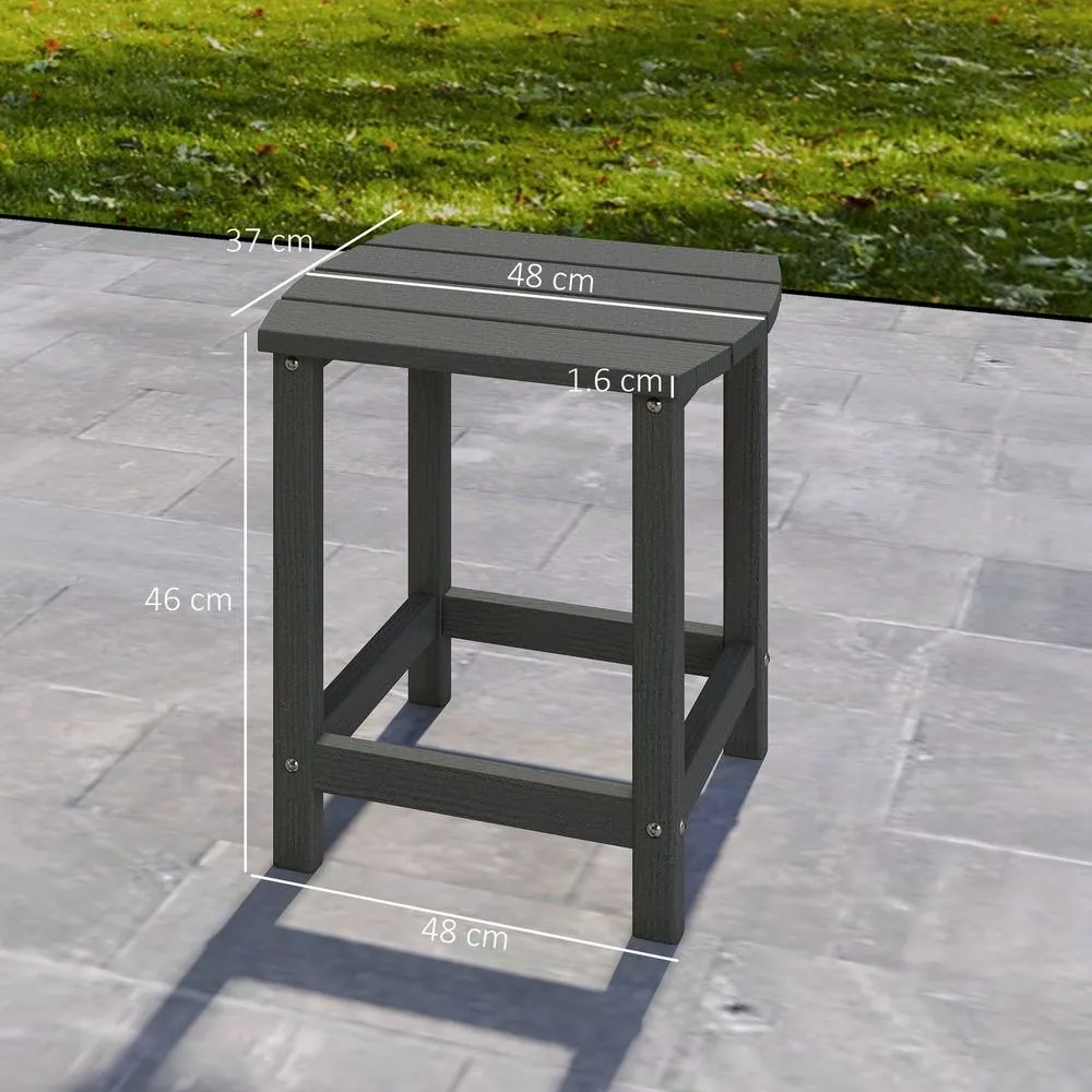 OUTSUNNY Outdoor Side Table, Adirondack Side Table, Indoor Outdoor, Grey 3
