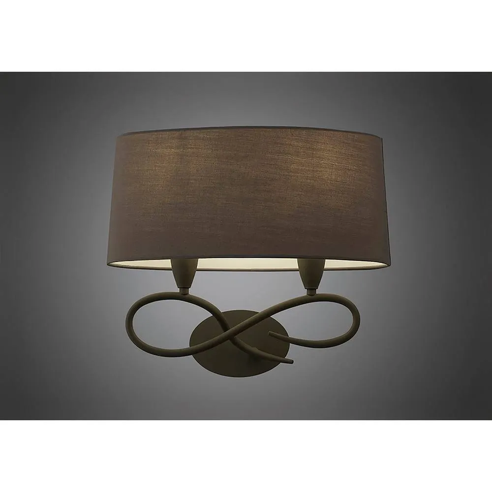 Netlighting Lua Wall Lamp 2 Light E27 Ash Grey With Ash Grey Shade 2
