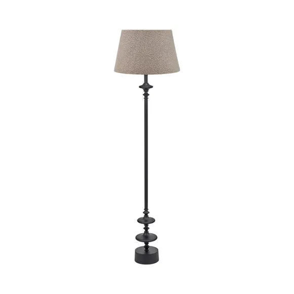 Pacific Lifestyle Emilio Matt Candlestick Floor Lamp with Martigues Boucle Tapered Lampshade