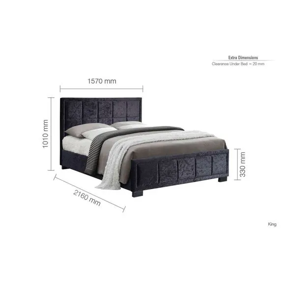 Hannover Crushed Velvet Bed Frame 5