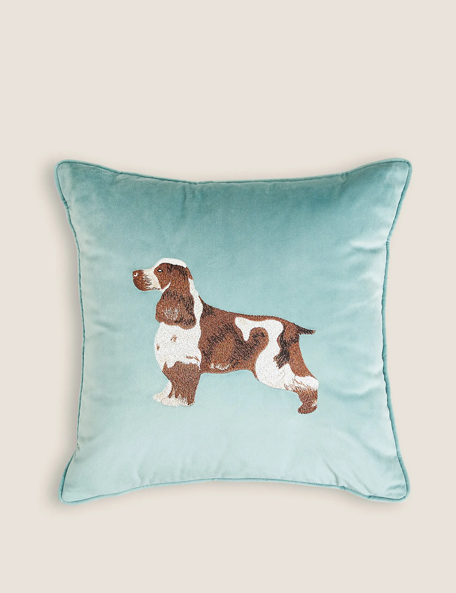 M&S Velvet Embroidered Cushion