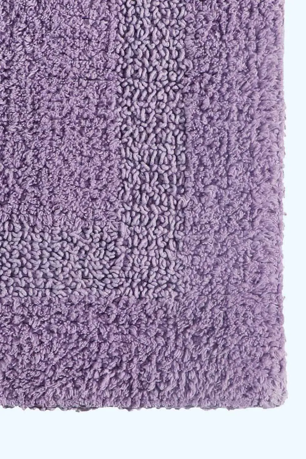 Homescapes Luxury Square Bath Mat 1600GSM 100% Cotton Reversible Shower Mat, 50cm in Lilac 2