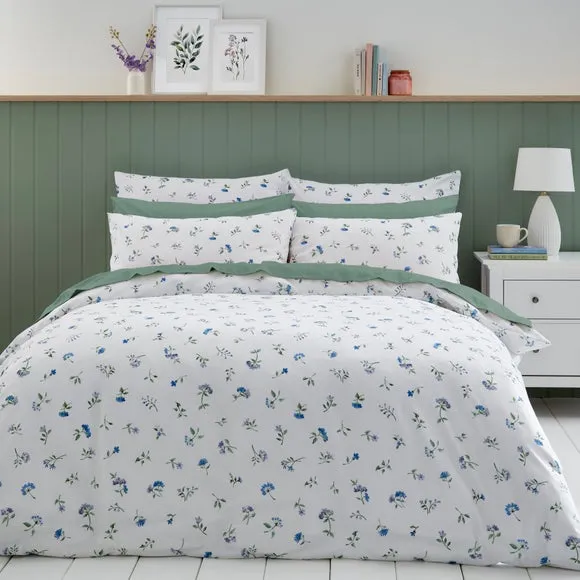 Margo Floral 144 Thread Count 100% Cotton Duvet Cover & Pillowcase Set 1