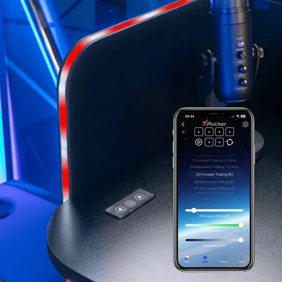X Rocker Electra Desk with Wireless Charging and LED Lights 4